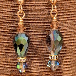 Handmade earrings with crystals